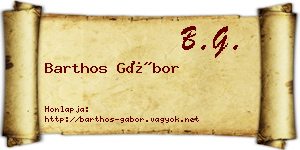 Barthos Gábor névjegykártya