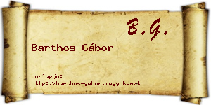 Barthos Gábor névjegykártya