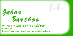 gabor barthos business card